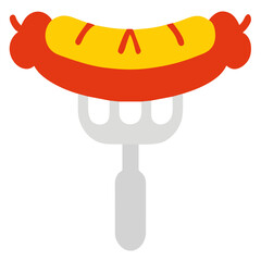 sausage on a fork