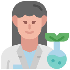 female biologist flat icon