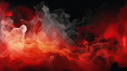 A Fiery Toned Red Sky and Abstract Black and Red Background with Smoke and Flame Effects Wide Banner for Design, generative ai
