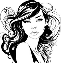 This exquisite vector illustration captures the essence of elegance and style in the form of a beautiful girl's face. With meticulous attention to detail, this artwork showcases the grace and sophisti
