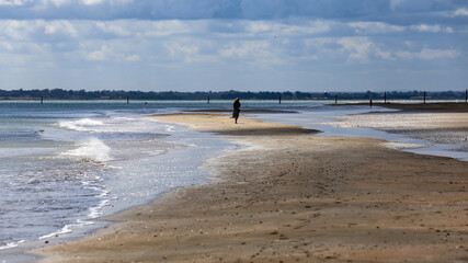 walking on the beach