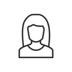 Woman line icon with editable stroke. Vector illustration. 