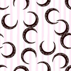 Obraz premium Simple moon silhouettes seamless pattern.