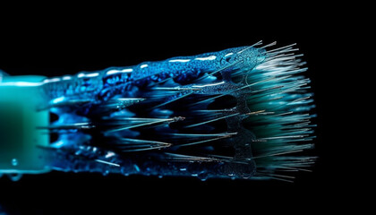 Wet drop magnification extreme close up of nature abstract biology generated by AI