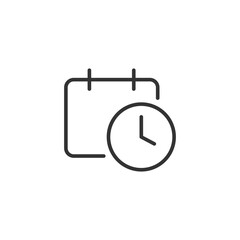 Date and time icon. Deadline symbol modern, simple, vector, icon for website design, mobile app, ui. Vector Illustration