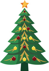 Festive Vector Christmas Tree Illustration - Holiday Decoration