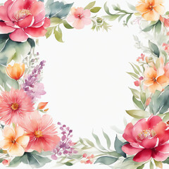 frame of flowers, flower background, for invitation background, wedding card background, thank you card background