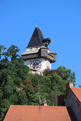 Fototapeta na wymiar Uhrturm in Graz, Österreich
