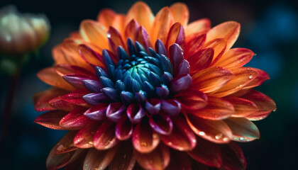 Vibrant colors of nature gift Macro daisy blossom in multi colors generated by AI