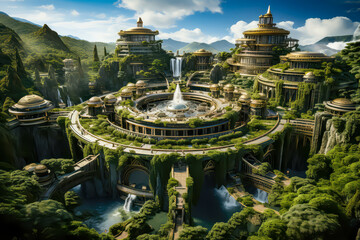 the lost city of atlantis, illustration of what it would look like if it existed,