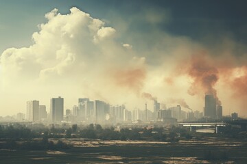 Fototapeta na wymiar city in smog