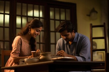 In softly lit room within rustic chai house, young, ambitious South Asian woman uses trained acumen in psychology to validate feelings of senior man from Parsi community. By affirming emotions,
