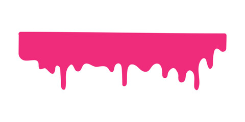 Strawberry ice cream melted isolated for banner decoration.