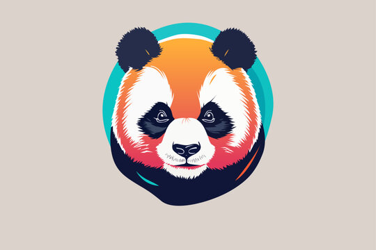 bright vector logo face bear panda beast logo, sign, symbol

