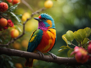 Obraz premium A bird sitting on a tree branch 