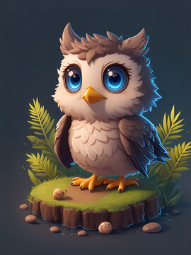Portrait of a Cute Baby Eagle