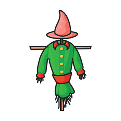 Scarecrow vector icon.Color vector icon isolated on white background scarecrow.