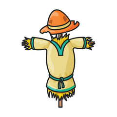 Scarecrow vector icon.Color vector icon isolated on white background scarecrow.