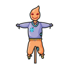 Scarecrow vector icon.Color vector icon isolated on white background scarecrow.