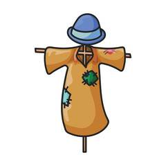Scarecrow vector icon.Color vector icon isolated on white background scarecrow.