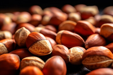 Obraz premium Closeup of Cashew Nuts Background - Created with Generative AI Tools