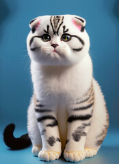 Fototapeta premium Meet Bonnie, the Scottish Fold cat with a panda face. She dreams of being a famous photo model. 