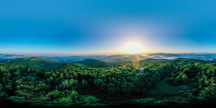 Fototapeta Beskid Wyspowy, Małopolska, Poland, panorama 360, lato