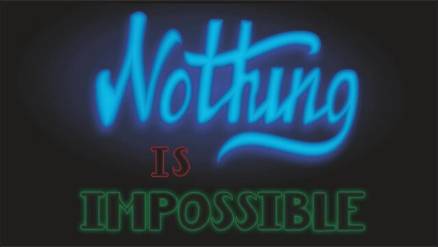 Animation of the pearl word lamp with nothing is impossible