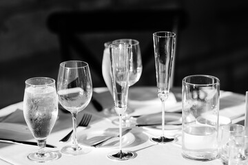 champagne glasses on a table