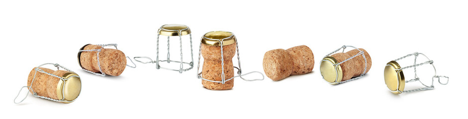 Set champagne cork isolated on a white background © SlayStorm