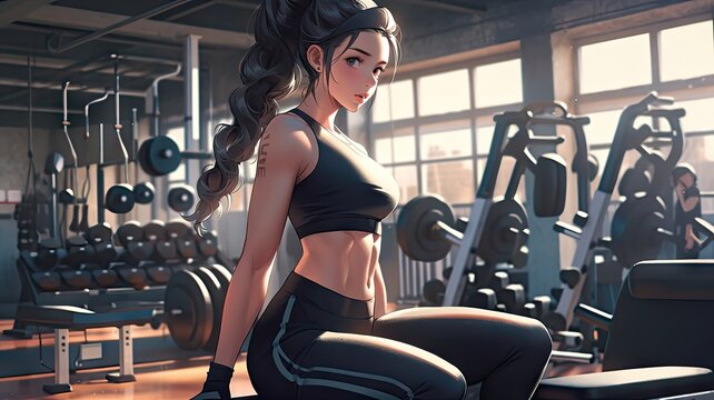 Attractive Fitness Anime Woman: Embracing a Healthy Lifestyle