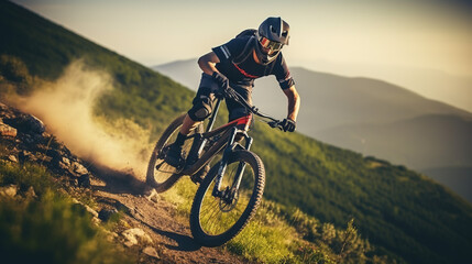 Naklejka premium Mountain bike rider