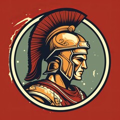 Free Divine Armor Spartan Warrior Fantasy Logo Design Generative AI