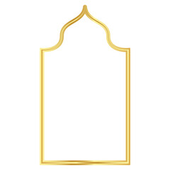 Golden islamic frame design concept clipart