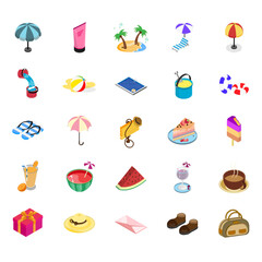 set of summer icons