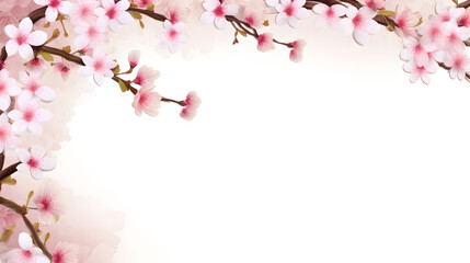 Obraz na płótnie Canvas Background decorated with cherry blossom trees, Generative AI