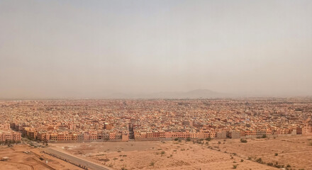 Rooftop view over Marrakech from above
