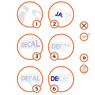 Klebeanleitung f&uuml;r Vinyl-Aufkleber | hochaufgel&ouml;st | zus&auml;tzliche Icons
