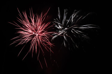 Obraz premium Fireworks on black sky 