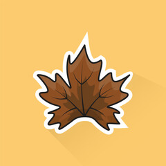 Illustration Vector of Maple Leaf in Flat Design