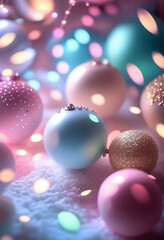 Sweets close-up against the background of lights and decorations during Christmas. AI Generated