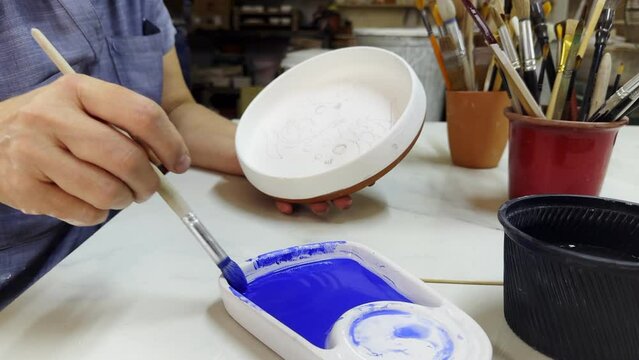 Working in a Ceramic Workshop and Tools