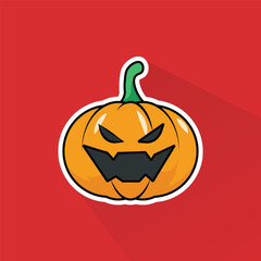 Illustration Vector of Jack o Lantern in Flat Design