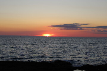 Sunset in the sea, Croatia, Sunset at coast of the sea