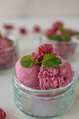 sweet home made raspberry ice cream
