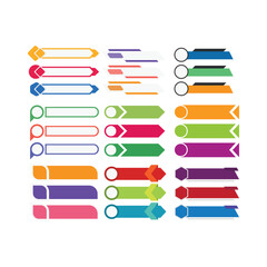 Label text box elements for infographic titles, and banners. Annotation ribbon. Advertising Design shape. Vector label tag.