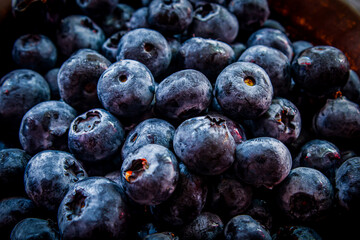 blueberries on a market