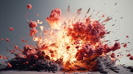 detail of boom explosion spark in field generative bright ai