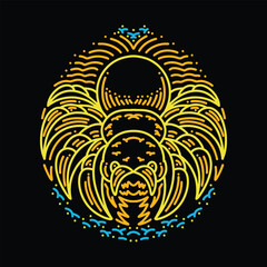 Colorful Monoline Spider Tarantula Vector Graphic Design illustration Emblem Symbol and Icon