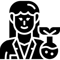 female biologist solid icon